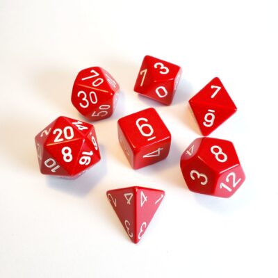 Dés en boite Opaque Red w/white