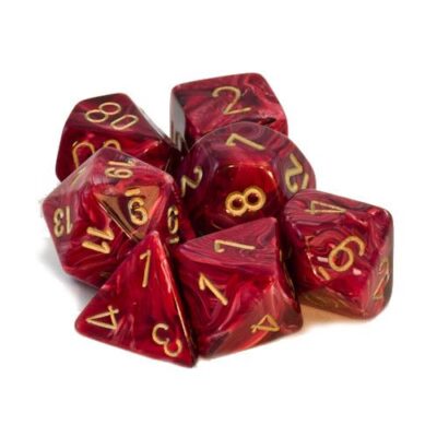 Dés en boite Vortex Burgundy w/gold