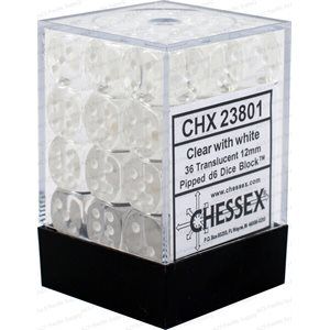 Boite de 36d6 Translucent Clear w/white
