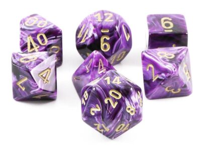Dés en boite Vortex Purple w/gold