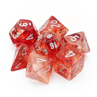 Dés en boite Nebula Red w/silver