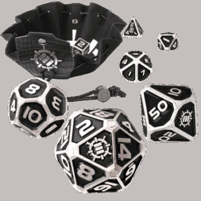Ensemble de Dés en Métal Collector Black