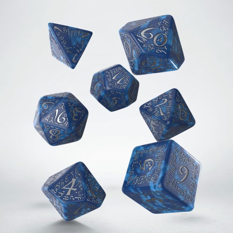 Set de Dés Elvish Cobalt & Silver